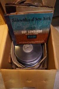 lot 661 image: Vintage VICTOR 78rpm Records, Columbia and DECCA Vinyl Records, GUY LOMBARDO  SIDEWALKS OF NEW YORK- DECCA 45S- 4 RECORD SET...