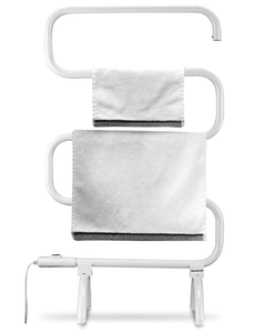 Homeleader Heated Towel Rack, 120W Fast Heating Towel Warmer, Perfect for Modern Bathroom Styles, White