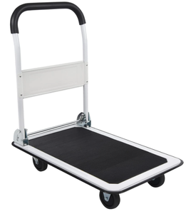 LEADALLWAY Foldable Push Cart Platform Cart 330lbs Capacity 4 Wheels