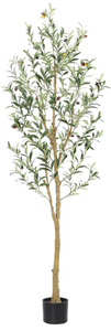 Tall Faux Olive Tree, Realistic Potted Silk Artificial Olive Tree