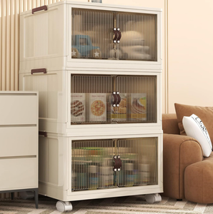 Storage Bins with Lids, 48 Quart Collapsible Storage Bins, 3 Pack