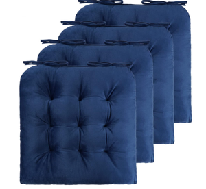 ELFJOY 4 Pack Chair Cushions for Dining Chairs- Navy
