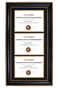 Space Art Deco, TripleThree Certificates Frame for (3) 8.5x11