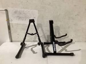 Guitar Stand Folding with adjustable A-Frame for Acoustic Classical and Electric Guitars Bass Ukulele Portable ( 2 pack)-Black