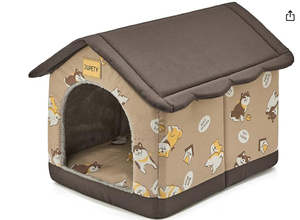 XL Brown Jiupety Cozy Pet Bed House
