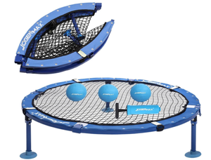 Fully Foldable Outdoor Game Set, Includes 3 Balls, Drawstring Bag, Suitable for Play on The Lawn, Yard, Beach, or Park. (Blue)