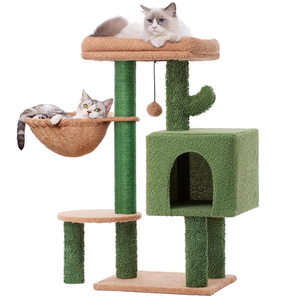 Cactus Cat Tree 34 Inches Cute Cat Tower with Padded Top Perch