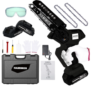 Mini Chainsaw 6 Inch, Cordless Chainsaw with 2 Batteries and 2 Chains, Battery Powered Chainsaw