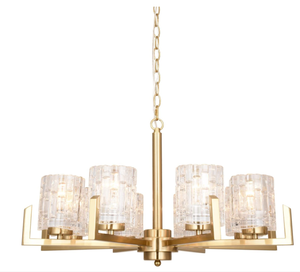 ALICE HOUSE 25.6 Dining Room Chandeliers, 8 Light Brushed Brass