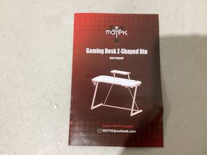 47 Inch Gaming Desk, Carbon Fiber Surface Z-Shaped PC Computer Table
