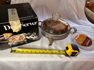 lot 45 image: Leanord Silver MFG 4 Piece Duo-Server