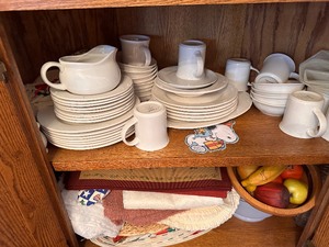 lot 71 image: Entire Contents of Cabinet, Serving Set and Placemats