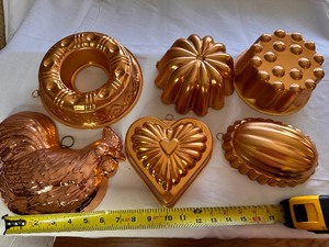 lot 69 image: Set of Vintage Copper Dessert Jello Molds