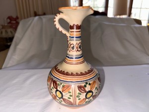 lot 82 image: Vintage Hand Painted Stoneware Pottery Vase