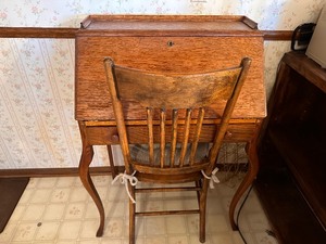 lot 101 image: Vintage Secretary Desk with Chair