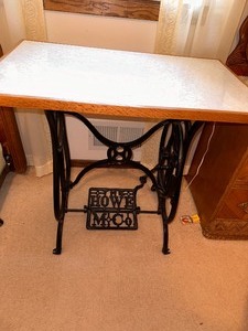 lot 117 image: Handmade Sewing Machine Base Table Measuring 31 x 19 x 29
