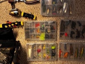 lot 209 image: Fishing Bag Filled with Lures - Just in time for the opener