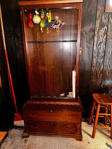 lot 212 image: Locking Gun Display Case with Glass Front (Lures Not Included)