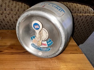 lot 218 image: Vintage Hamms Draft Beer Tapper Container with Stand