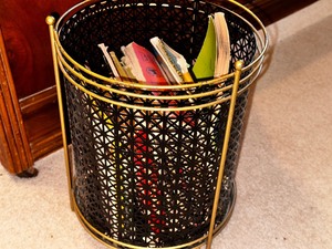 lot 165 image: MCM Vintage Metal Black Waste Basket
