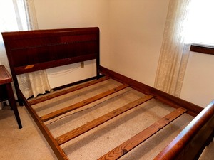 lot 168 image: Vintage Wood Bed Frame 56W x 79L