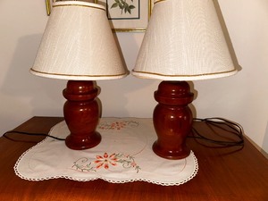 lot 172 image: Two Wood Turned Table Lamps
