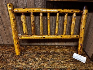 lot 183 image: Log Rustic Headboard Measuring 64 x 46