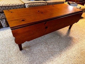 lot 193 image: Drop Leaf Wood Coffee Table Measuring 60 x 20 x 20