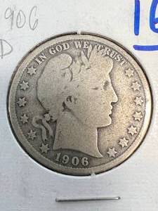 1906-D US BARBER HALF DOLLAR