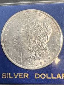 1883-O US MORGAN SILVER DOLLAR IN CASE