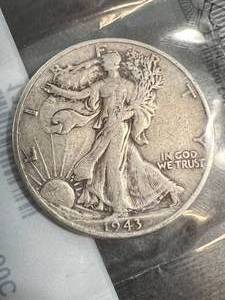 1943 US WALKING LIBERTY HALF DOLLAR FINE