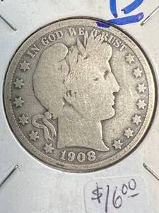 1908 US BARBER HALF DOLLAR