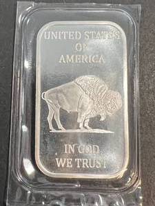 1 TROY OZ .999 FINE SILVER BUFFALO INDIAN BAR SEALED