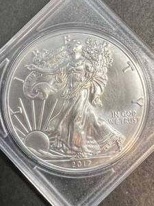 2017 AMERICAN SILVER EAGLE 1 TROY OZ .999 FINE SILVER UNC IN CASE
