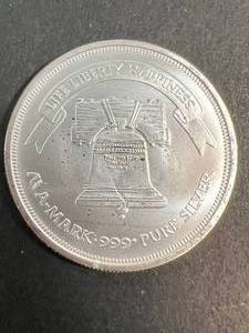 1 TROY OZ .999 FINE SILVER A-MARK LIBERTY ROUND
