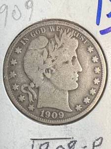1909 US BARBER HALF DOLLAR