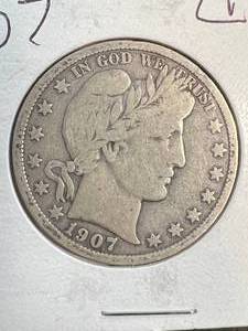 1907-D US BARBER HALF DOLLAR