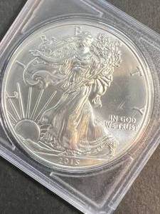 2015 AMERICAN SILVER EAGLE 1 TROY OZ .999 FINE SILVER UNC IN CASE