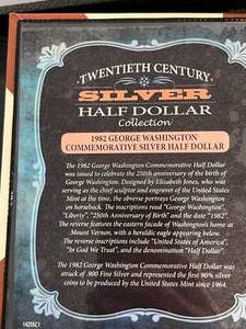 20TH CENTURY 1982 GEORGE WASHINGTON COMMEM SILVER HALF DOLLAR IN INFORMATION BOOK