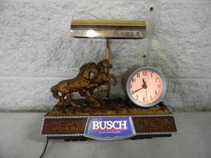 lot 15 image: RARE - NEW OLD STOCK - VINTAGE BUSCH BEER Western Theme Cash Register Light  Clock - WORKS - NICE - ORIGINAL FANTASTIC PIECE - SEE PICTURES - NO RESERVE