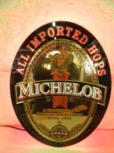 lot 17 image: RARE VINTAGE MICHELOB LAGER MIRRORED Neon Light - WORKS - VERY NICE - ORIGINAL FANTASTIC PIECE - APPROX 22 By 29 - SEE PICTURES - NO RESERVE