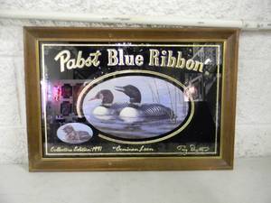 lot 24 image: VINTAGE 1991 COLLECTORS EDITION Pabst Blue Ribbon COMMON LOON By Terry Doughty - ORIGINAL COOL PIECE - APPROX 23 By 16 - SEE PICTURES