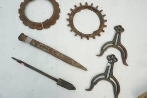 Vintage cast iron decor pieces