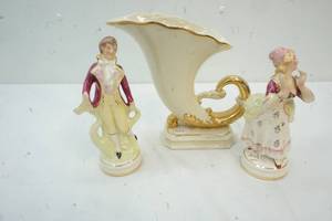 Charmaine and Baucaire ceramic figures and vase