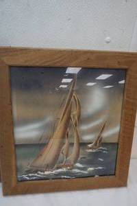 Ship picture on glass
