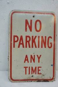 No Parking metal sign