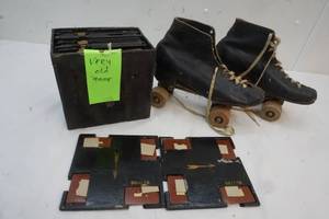 Vintage Whist game, roller skates