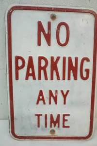 No Parking sign