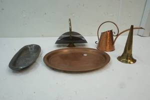Hammered copper, brass and platters