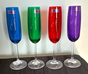 lot 147 image: Eight Marquis for Waterford Colorful Stemmed Glasses